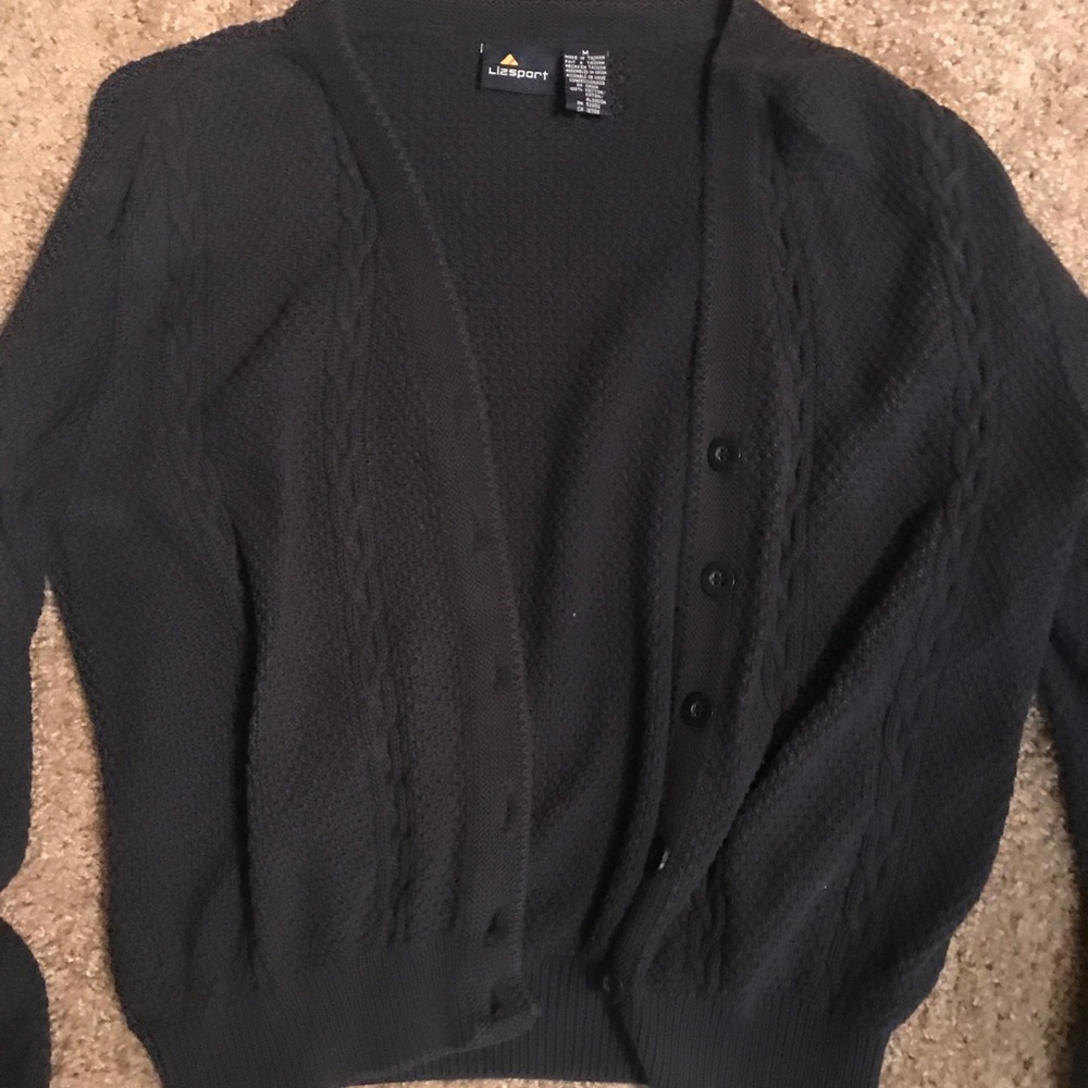 Navy Woven Cardigan